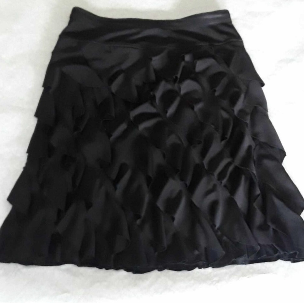 INC International Concepts Black Ruffled Skirt
